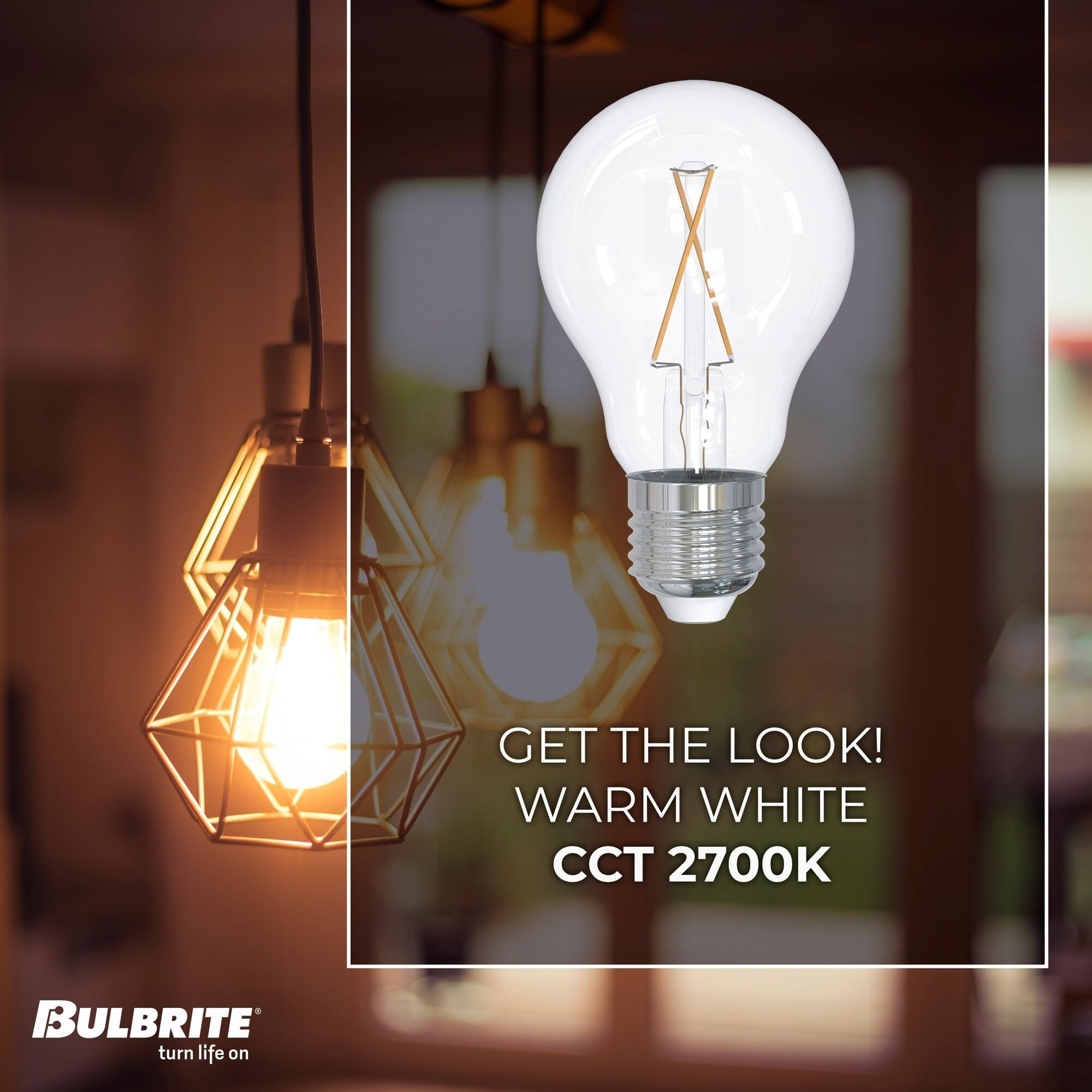 Bulbrite LED 7W Warm White Incandescent Light Bulbs, Dimmable (2 Pack)