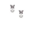 thumbnail image 2 of Delight Jewelry Silvertone Small Heart with Cut Out Stars Silvertone Antiqued Butterfly Post Earrings, 2 of 4