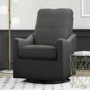 Delta Children Kenwood Slim Nursery Glider Swivel Rocker Chair, Charcoal