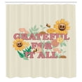 thumbnail image 3 of Ambesonne Emoji Shower Curtain, Hippie Lettering Summer Faces, 69"Wx84"L, Pale Green Dried Rose, 3 of 3