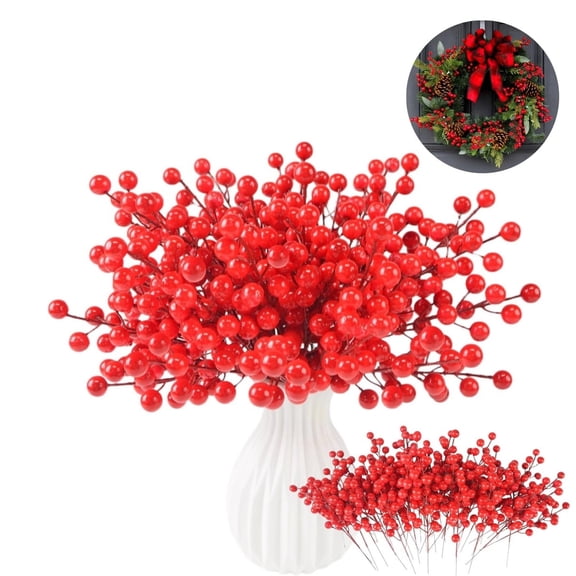 Christmas Red Berries Picks,40pack Christmas Tree Ornaments,Artificial Holly Berries for Home,Artificial Red Berry Twig for Holiday,Home