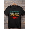 thumbnail image 3 of HELLO DARKNESS MY OLD FRIEND STOOD UP TOO FAST AGAIN MMM #pots Original T Shirts For Men With Sayings Funny Black T Shirts Men's Graphic Crew Neck Casual Soft 100% Cotton Running Four Seasons Mens Co, 3 of 7