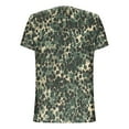 thumbnail image 6 of ZQUUVOU Women's T-Shirt V-Neck Button Printed Short Sleeve Blouse Olive Green (2XL), 6 of 7