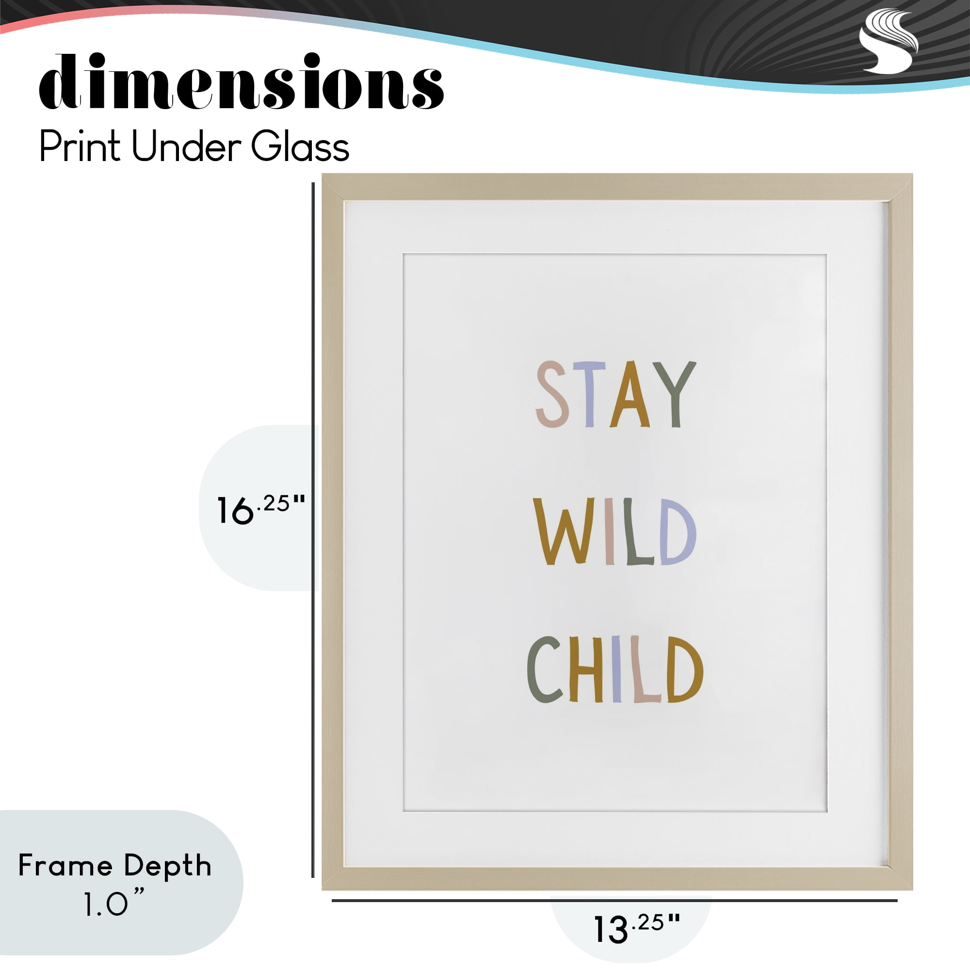 Stupell Industries Stay Wild Child Birch Framed Print Under Glass, design by Katie Griggs