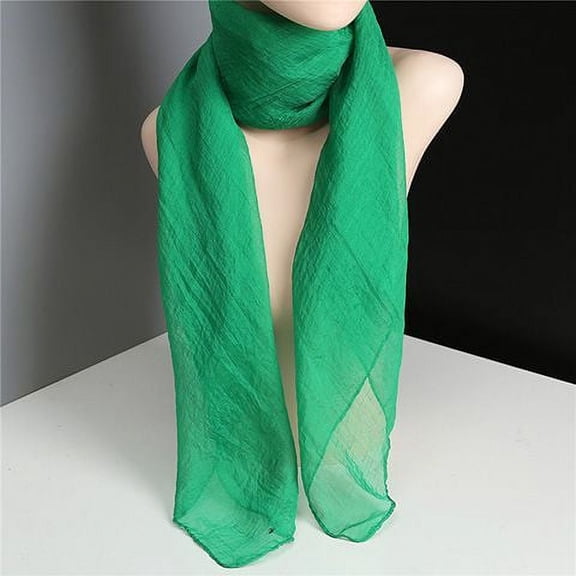 ERDOUY Elegant Personalized Scarf, Solid Color Scarf Thin Chiffon Scarf Versatile Square Decorative Scarf (Dark Green)