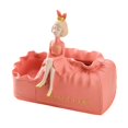 thumbnail image 2 of Estatua de niña sirena Porta pañuelos de servilletas Decoración de escritorio Cubierta de caja de pañuelos 3D para sala de estar Baño rosado Macarena Soportes de tejido, 2 of 8