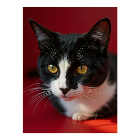 Diamond Art Kit for Adults, Cat Black White Golden Eyes Diamond Painting for Adults Beginners, DIY Diamond Art Painting Kits, 5D Diamond Painting Crafts for Home Decor 12x16 Frameless