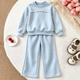 thumbnail image 2 of HAYIMI Girls Soft My First Cozy Crewneck Sweatshirt And Pants For Kids Adorable Two Piece Outfit Sets For Everyday Comfort And Stylish Clothes Sets, 2 of 5