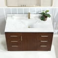 thumbnail image 4 of Vinnova San 48" Single Sink Wood Bath Vanity with Grain Stone in Natural Walnut, 4 of 16