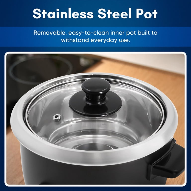 Elite Gourmet 6-Cup Rice Cooker with Stainless Steel Pot photo 3