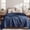 Navy, variant on U by Bedsure Cooling Waffle Queen Size Blanket - Lightweight Cotton Summer Blanket of Rayon Derived from Bamboo for Hot Sleepers, Luxury Throws for Bed, White, 90x90 Inches
