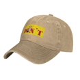 thumbnail image 2 of DouZhe Adjustable Washed Cotton Baseball Cap - Silence Lips Hand Prints Vintage Dad Hat Unisex Sports Caps (Yellow), 2 of 7