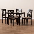 thumbnail image 4 of Skyline Decor Sand Fabric Upholstered Espresso Brown Finished Wood 5-Piece Dining Set, 4 of 5