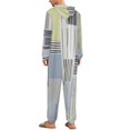 thumbnail image 6 of Abstract Geometric Textile Design Unisex Adult Onesie Pajamas with Pockets for Women Men Hooded Loungewear, 6 of 8