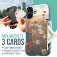thumbnail image 2 of Smartish® iPhone 16 Wallet Case - Wallet Slayer Vol. 1 [Slim + Protective] Credit Card Holder - Drop Tested Hidden Card Slot Cover Compatible with Apple iPhone 16 - Wildflower Fields, 2 of 6