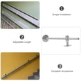 thumbnail image 6 of ADDHAT 1Pack Minimalist Stainless Steel Handrail Bracket 9.90X2.36X1.89in for Stairway Railing Brackets, 6 of 8