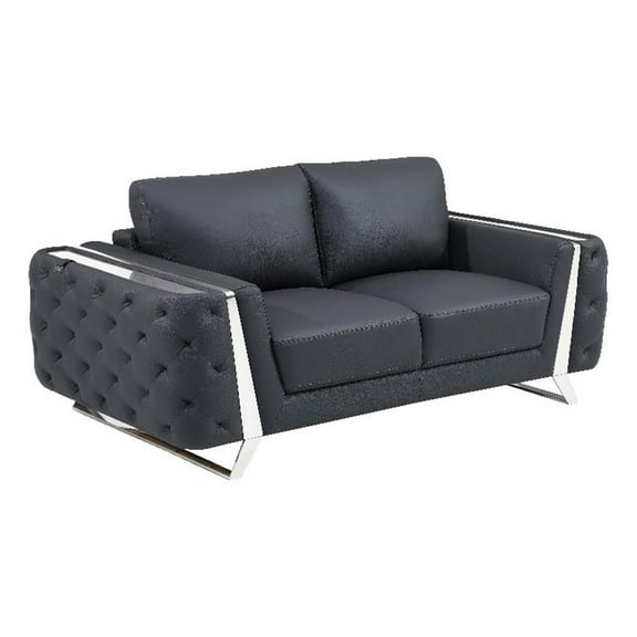 Titan Furnishings Modern Genuine Italian Leather Upholstered Loveseat