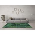 thumbnail image 3 of Ahgly Company Indoor Rectangle Patchwork Turquoise Blue Transitional Area Rugs, 2' x 5', 3 of 4