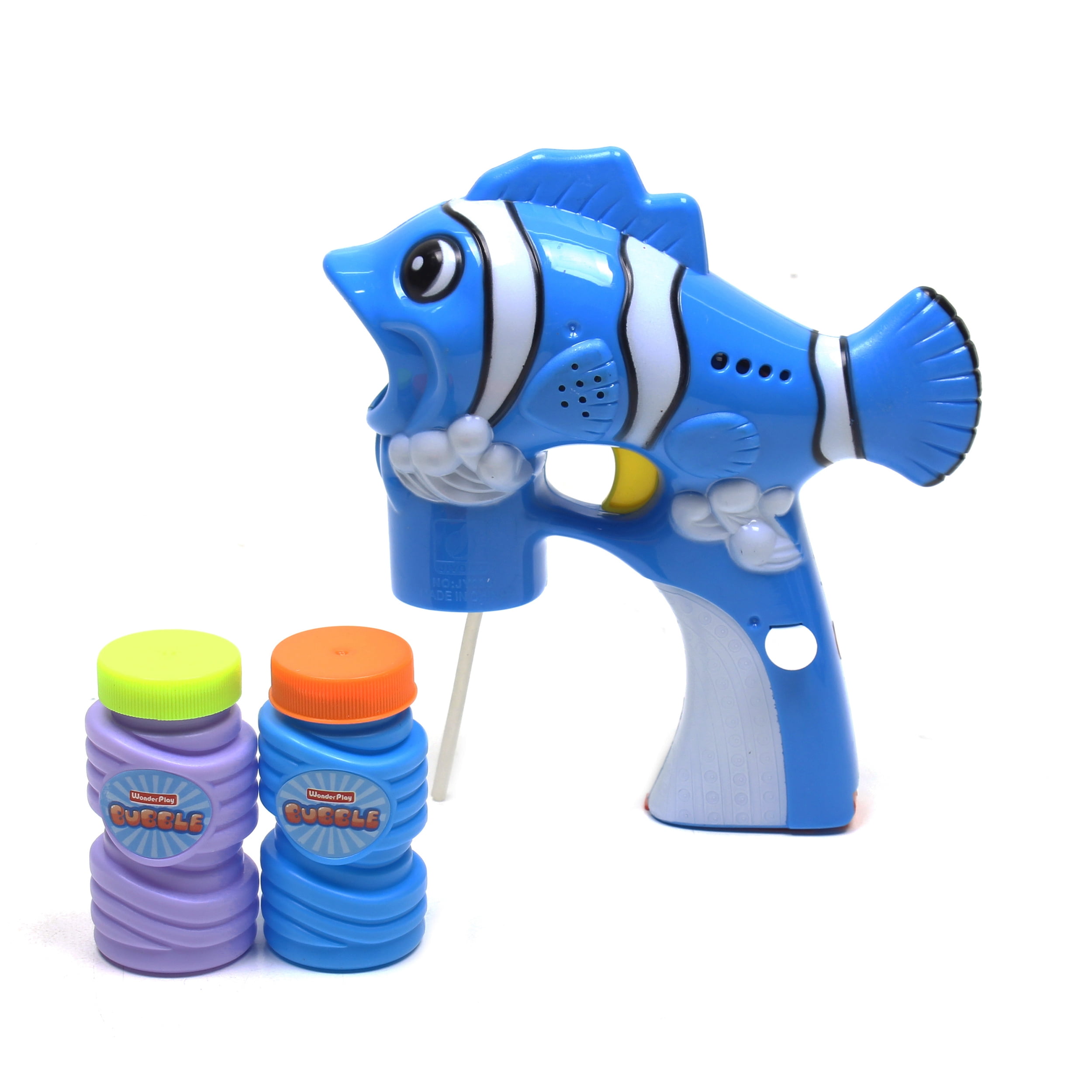 WonderPlay Wonder Bubble Kids Clown Fish Bubble Gun With Lights & Sounds Blue