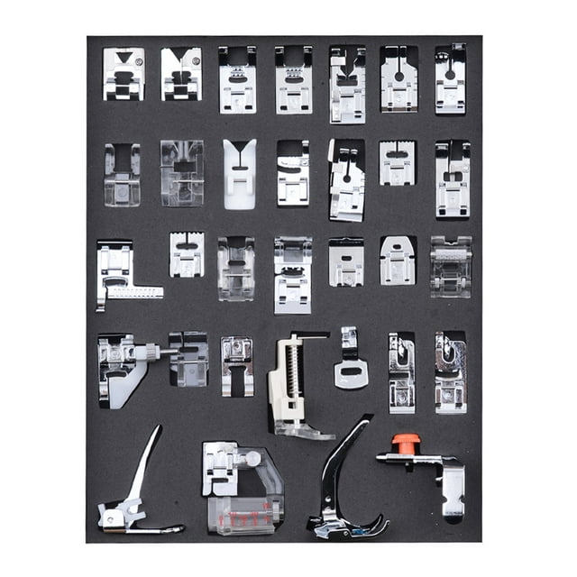 TFixol 32 Pcs Sewing Machine Presser Feet Set, Professional Sewing Crafting Presser Foot Feet for Janome Brother Singer Sewing Machine Parts & Accessories, Blind Stitch Darning Presser Feet Kit