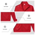 thumbnail image 5 of Men's Contrast Stripe Stand Collar Outerwear, Full Zip Long Sleeve With Front Pockets, Regular Fit, Multi Occasion Casual Jacket For Male, 5 of 6