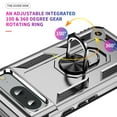 thumbnail image 4 of YEYKX for Google Pixel 8A 6.1-inch Phone Case, Impact Resistant Metal Ring Magnetic Support Kickstand Drop Protector Cover for Google Pixel 8A 6.1-inch,Silver,For Google Pixel 8A, 4 of 7