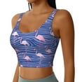thumbnail image 2 of Goofa Flamingo Printed Sports Bras for Women, High Impact Running Bra Workout Crop Tank Tops Longline Sports Bra Push up-Small, 2 of 9