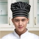 thumbnail image 3 of Gorro de Chef alto de 2 piezas, gorro de camarero con cordón elástico, gorros de cocinero profesionales, uniforme de trabajo multifuncional Herramientas y accesorios para hornear tiras blancas negras Injueey HA012082-05, 3 of 6