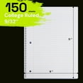 thumbnail image 3 of ONAVIA 3 Subject Notebook, 3 Pack, ‎9”×11”, College Ruled Paper Spiral Notebook, 3-Hole Punch, 3 Dividers with Pockets, Flexible PP cover, 300pages/150sheets, Black, 3 of 7
