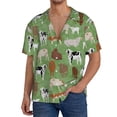 thumbnail image 1 of Fotbe Cows And Calves Camisa Estampada de Manga Corta para Hombre, Casual de Verano, Estilo Playero, Sin Arrugas-Medium, 1 of 5