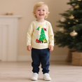 thumbnail image 2 of Oiyii Toddler Boy's Construction Dinosaur Christmas Tree Graphic T-Shirt Crew Neck Holiday Pullover Shirt Top,Multicolour, 2 of 8