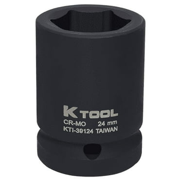 K-Tool 39124 24mm x 3/4" Drive 6pt Metric Standard Impact Socket