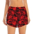 thumbnail image 2 of Susaid Red Skulls 3 Print Women's High Waisted Running Shorts Quick Dry Athletic Gym Track Workout Shorts Zip Pocket-XX-Large, 2 of 7