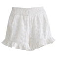 thumbnail image 5 of BLVB Boho Shorts for Women Summer Beach Vacation Clothes Spring Elastic Waist Embroidered Ruffle Lounge Shorts, 5 of 5
