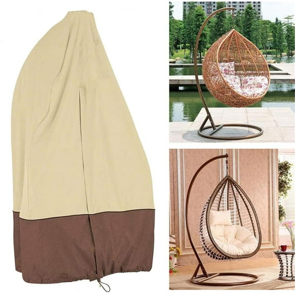 Durable Egg Swing Chair Covers, Waterproof Duty Weather Resisatnt Outdoor Garden Chair Protector, Windproof Hanging Chair Cover(Beige 230*200CM)