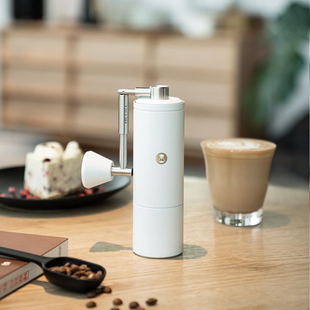 Chestnut C2S Manual Coffee Grinder Stainless Steel S2C Conical Burr Coffee Grinder, Capacity 25g Hand Coffee Bean Grinder, Double Bearing Positioning, Black