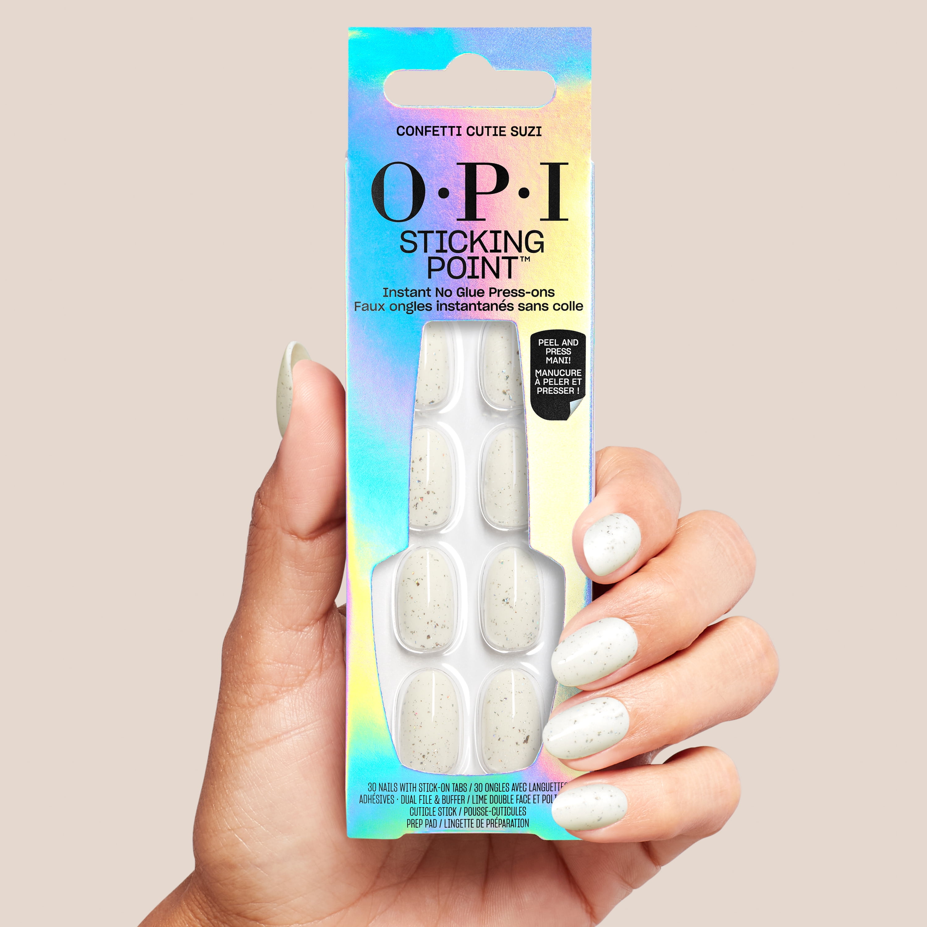 OPI Sticking Point Press On Nail Polish Strips, Confetti Cutie Suzi