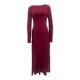 thumbnail image 4 of Bodycon Dresses for Women Boho Stretch Draped Fall Maxi Wrap Knotted Dress ( XXL), 4 of 6