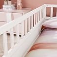 thumbnail image 6 of Bellemave Full Size Floor Bed with Door and Fence,Full Montessori Floor Bed with Guardrails, Wooden Toddler Floor Bed without Bed Slats, Easy Assembly, White, 6 of 10