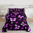 thumbnail image 3 of Manfei Girls Purple Butterfly Bedding Comforter Set, Romantic Animal Twin Comforter Sets, Kawaii Princess Style Reversible Bedding Set, Microfiber Bedroom Decor, 2-Piece, 3 of 9
