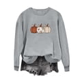 thumbnail image 5 of BiZtdJrK Womens Fall Crewneck Sweatshirts Pumpkin Printed Long Sleeve Casual Pullover Tops Loose Fit Lightweight Halloween Sweatshirt Gray S, 5 of 7