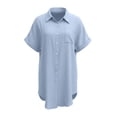 thumbnail image 2 of 2026 New Women Swimsuit Coverup Swimwear Dress Shirt Button Down Beachwear Bathing Suit Cover Up, Beach Vacation Outfits(Sky Blue,XXL), 2 of 5