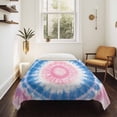 thumbnail image 4 of Pink Blue Ombre Large Tapestry for Bedroom Wall Hanging Tapestry, Modern Boho Ethnic Tie Dye Geometric Ceiling Backdrop Tapestries Poster Blanket Wall Decor for Teens Room Living Room Dorm 86" x 104", 4 of 8