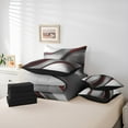 thumbnail image 5 of Feelyou Grey Red Stripes Twin Bedding Sets 7-Piece for Adult, Chic Abstract Ombre Bedding Comforter Set, Modern Geometric Reversible Sheet Sets, Super Cozy Room Decor, 5 of 7