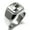 Silver, variant on Stainless Steel Letter F Initial 3D Monogram Engraved Engraved Square Flat Top Biker Style Polished Signet Ring