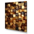 thumbnail image 2 of Designart "Abstract Cubes in Black and Gold II" Geometric Canvas Wall Art - Modern Gold Abstract Geometric Bedroom Canvas Wall Art, 2 of 6