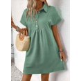 thumbnail image 2 of Vestido Acelit Primavera-Verano con cuello de solapa para mujer, verde, talla M, 2 of 4