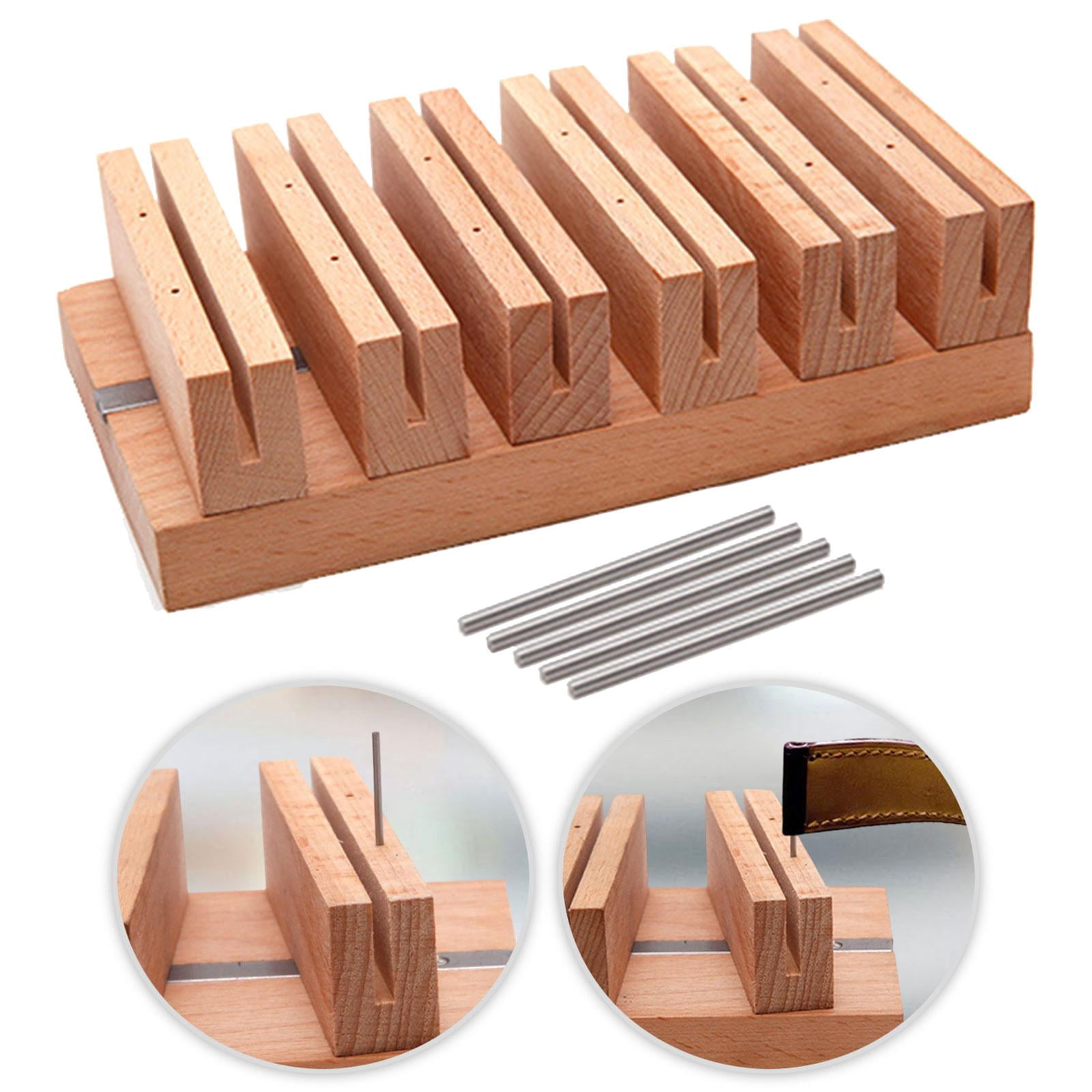 Wxqbjtam Adjustable Edge Oil Rack for Leather Working Tools Wooden Side Oil Drying Holder 6 slots