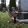 thumbnail image 6 of Lumifun Miss You Memorial Grave Markers 13 inches, Heart-Shaped Metal Cemetery Memorial Plaque with Roses & Butterflies, Large Cemetery Decorations for Mom Dad Cemetery Outdoors Yard Garden, 6 of 9