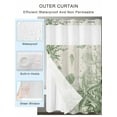 thumbnail image 2 of No Hook Cloth Fabric Shower Curtain with Snap in Liner, Sage Green Starfish Waterproof Shower Curtains Set with See Through Top Window, Coastal Nautical Seahorse Conch Bath Curtains Shower 72"x84", 2 of 6